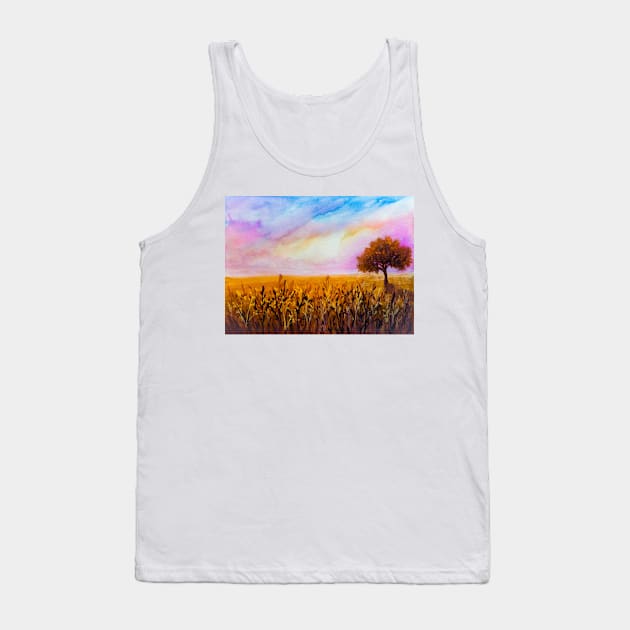 Single tree in the field Tank Top by redwitchart